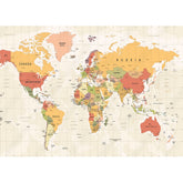 Wall Art Canvas - Vintage World Map Vector Detailed Illustration