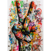 Wall Art Canvas - Street Art Peace Sign