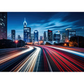 Wall Art Canvas - Motion Blur of a Busy Highway During the Evening