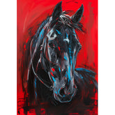 Wall Art Canvas - Black beauty in red