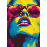Wall Art Canvas - Popart Girl Sunglasses
