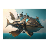 Wall Art Canvas - Steampunk Nautical Airship