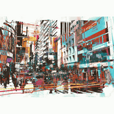 Wall Art Canvas - Abstract art of Cityscape