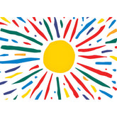 Wall Art Canvas - Abstract Sun Multi Coloured