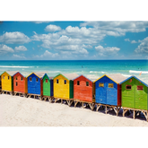Canvas wall art - Colorful Beach House at Muizenberg beach Cape Town
