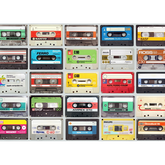 Wall Art Canvas - Set of old vintage audio tape cassettes