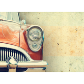 Wall Art Canvas - Headlight of old car on concrete wall background