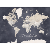 Wall Art Canvas - Wanderlust World Map