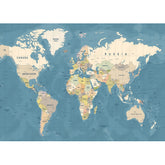 Wall Art Canvas - Vector Detailed Illustration of World Map