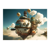 Wall Art Canvas - Steampunk Style Airship