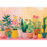 Wall Art Canvas - Pot Plants Horizontal