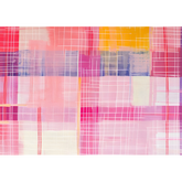 Wall Art Canvas - Abstract Pink And White Lines On Material Horizontal