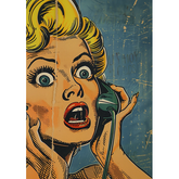 Wall Art Canvas - Popart Girl On Phone