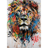 Wall Art Canvas - Street Art Lion