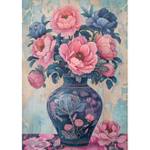 Wall Art Canvas - Oriental Vase and Flowers