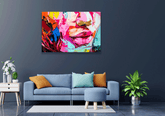 Wall Art Canvas - Fragment from Painted Textured Canvas
