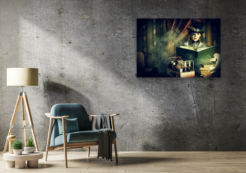 Wall Art Canvas - Steampunk Woman Reading