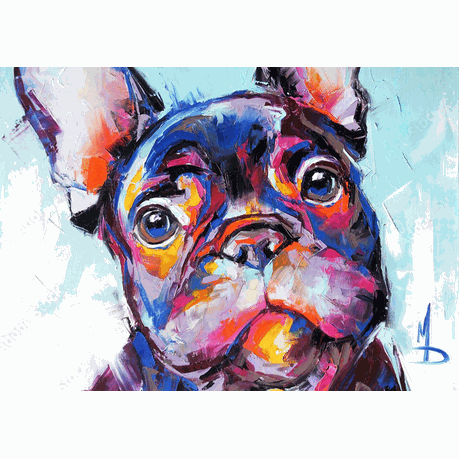 Wall Art Canvas - Oil Painting Portrait of a Dog