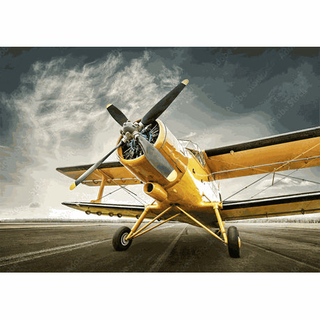 Wall Art Canvas - Yellow Bi-Plane