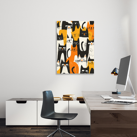 Wall Art Canvas - Happy and playful cats