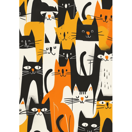 Wall Art Canvas - Happy and playful cats