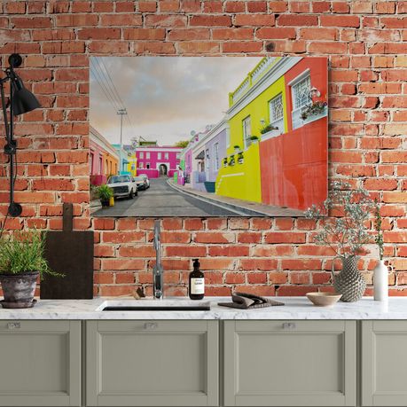 Canvas Wall Art - Colorful Homes in Bo-Kaap Neighborhood in Cape Town