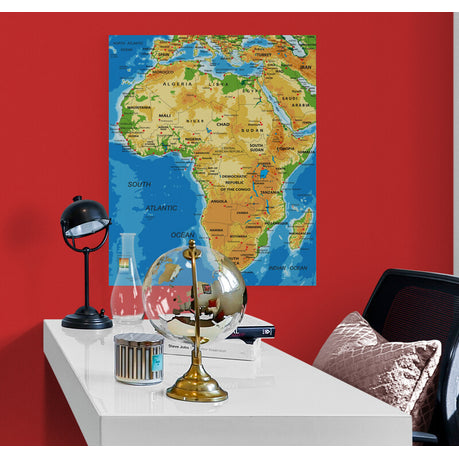 Africa-Physical Map Canvas Wall Art
