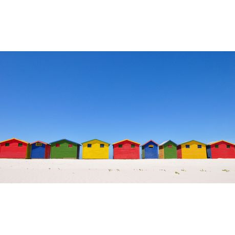 Canvas Wall Art - Muizenberg Beach Huts