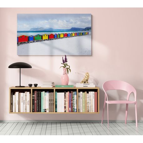 Canvas Wall Art - Muizenberg South Africa Rainbow