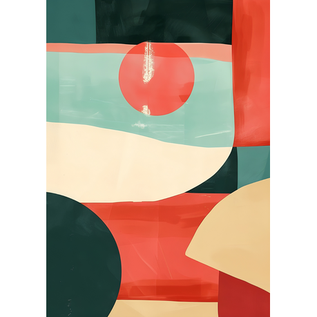 Wall Art Canvas - Abstract red shapes