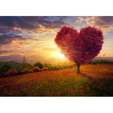 Canvas Wall Art - Red Heart Shaped Tree