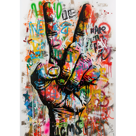 Wall Art Canvas - Street Art Peace Sign