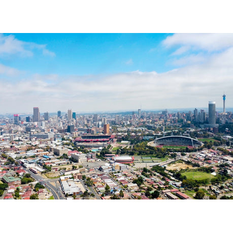 Wall Art Canvas - Aerial View of Johannesburg City Skyline South Africa