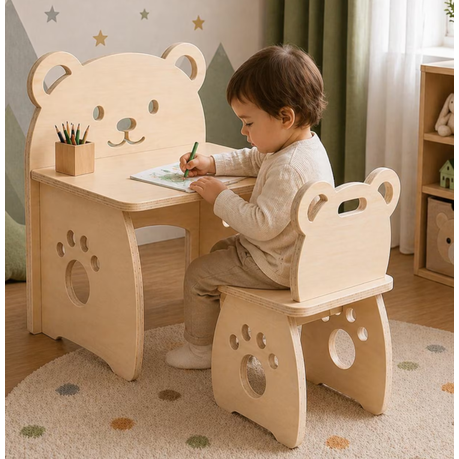 Kids Bear Design Table and Chair
