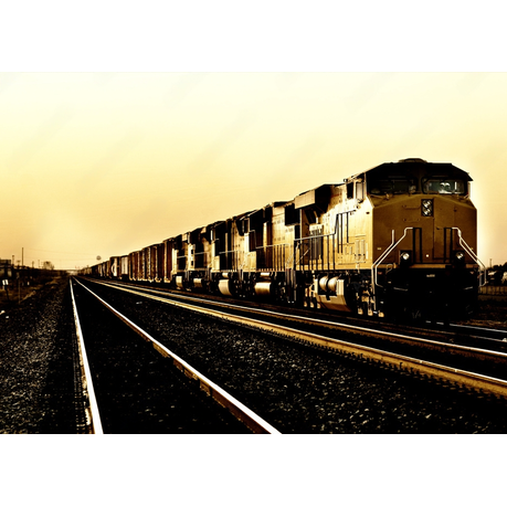 Wall Art Canvas - Freight train running through Arizona at sunset
