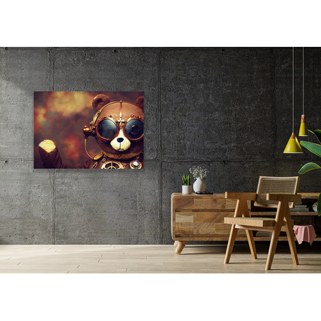 Wall Art Canvas - Steampunk Teddy Bear