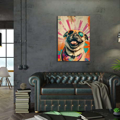 Wall Art Canvas - Popart Summer Dog Vibes