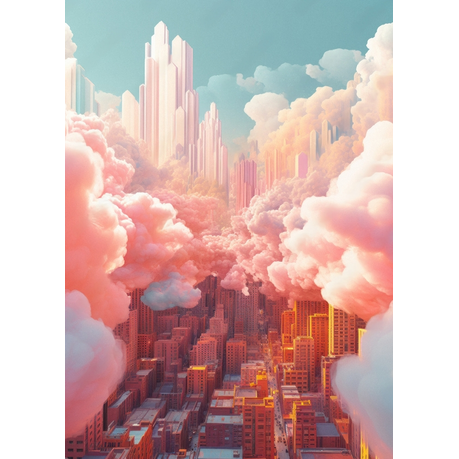 Wall Art Canvas - Fantasy Destination AI Birds Eye View