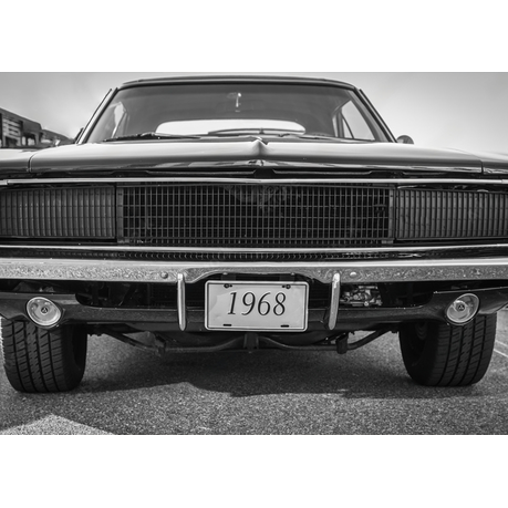 Wall Art Canvas - Black and white vintage car 1968