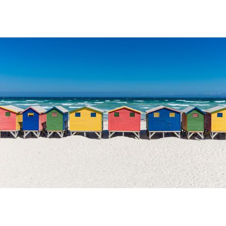 Canvas wall art - Cape Town: Bath houses at the beach in Muizenberg