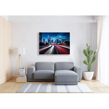Wall Art Canvas - Motion Blur of a Busy Highway During the Evening
