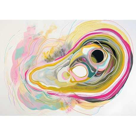 Wall Art Canvas - Abstract Circles of tree age horizontal
