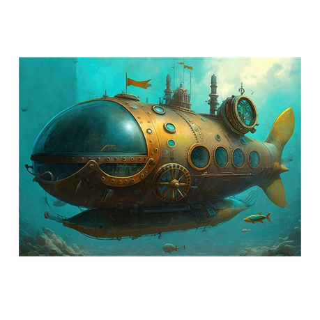 Wall Art Canvas - Steampunk Submarine