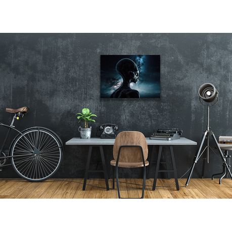Wall Art Canvas - Alien looking out at AI Created Sky