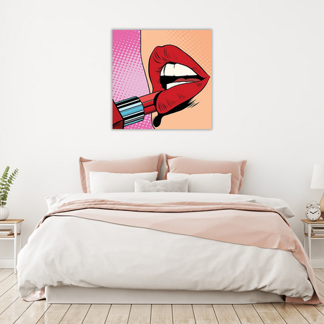Wall Art Canvas - Popart Red Lipstick