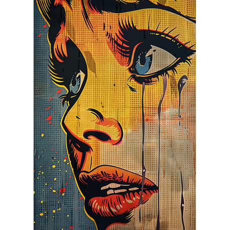 Wall Art Canvas - Popart Girl Crying