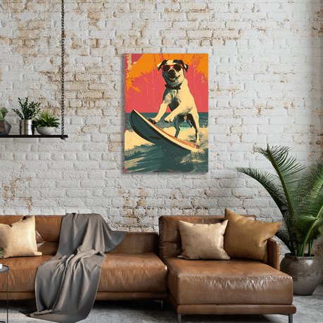 Wall Art Canvas - Popart Surfing The Wave