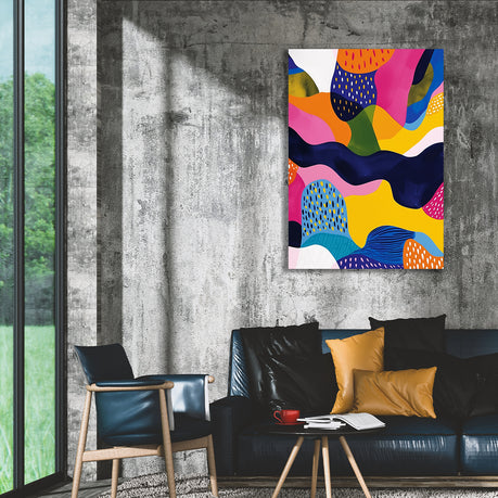 Wall Art Canvas - Abstract Rolling Landscape Vertical