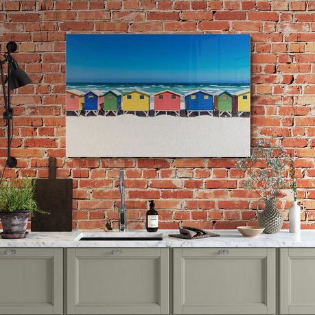 Canvas wall art - Cape Town: Bath houses at the beach in Muizenberg