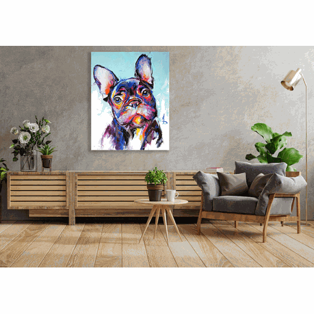 Wall Art Canvas - Oil Painting Portrait of a Dog